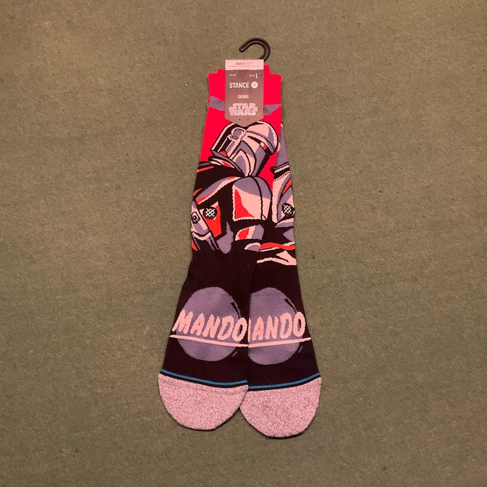Stance Star Wars Mandalorian Socks Red Black and Gray brand new